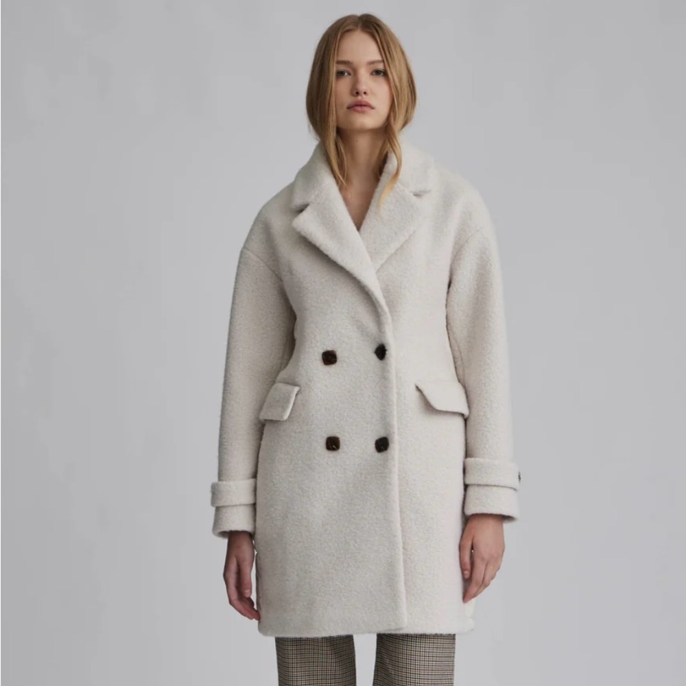 BRAND NEW WITH TAGS Bouclé Mixed Media Coat - size small